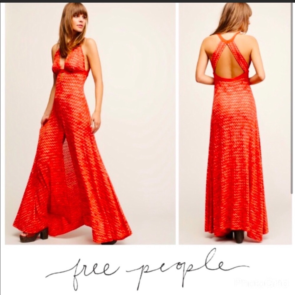 NWOT FreePeople Dramatic Meadow Knit Maxi Dress M
